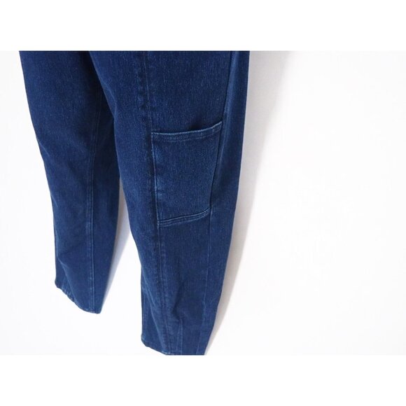 Pilcro Anthropologie Blue Dark Wash Denim Straight Leg High Rise Jeans, Size 27 - Picture 3 of 16